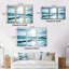 Seychelles Beach At Sunset - Sea & Shore, ensemble de 3 toiles murales encadrées-1433124352-1433124353