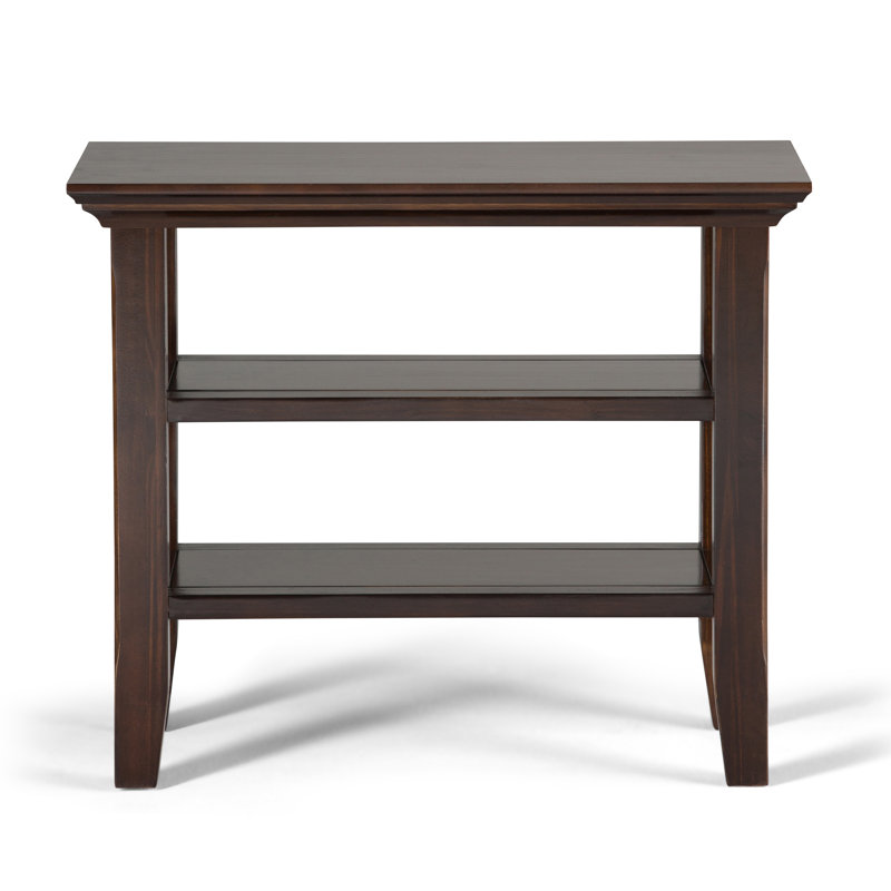 Brunette Brown Solid Wood Transitional Narrow Side Table