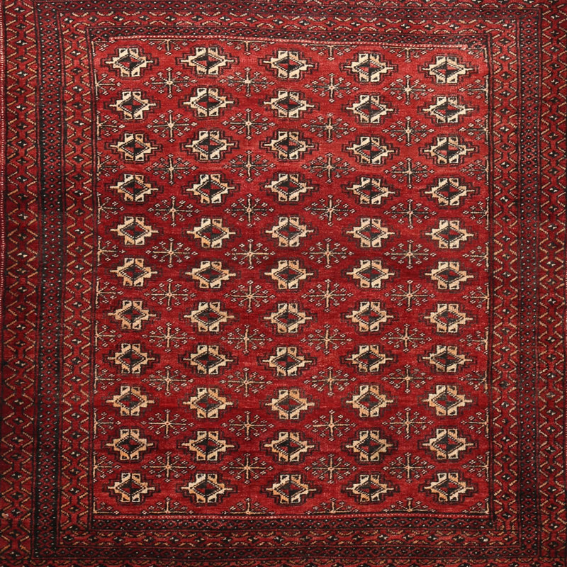 Tapis rouge à motif sud-ouest, Carré 4 pi