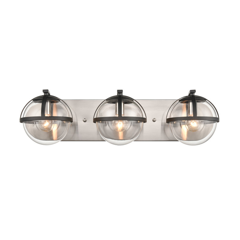 Éclairage pour salle de bain à 4 lumières de 31 po de large Fosteau - nickel satiné, H 6 po x l 31 po x P 7,5 po, Nickel