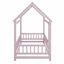 Lit en bois avec structure de toit et garde-corps de sécurité-564506355