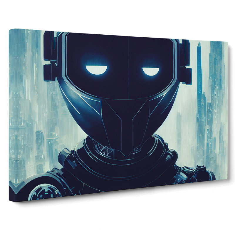 Cyberpunk Robot - Wrapped Canvas, 40cm H x 60cm W x 3cm D