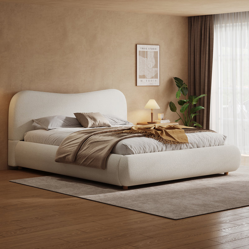 Lit plateforme tapissier Aurelia, Grand