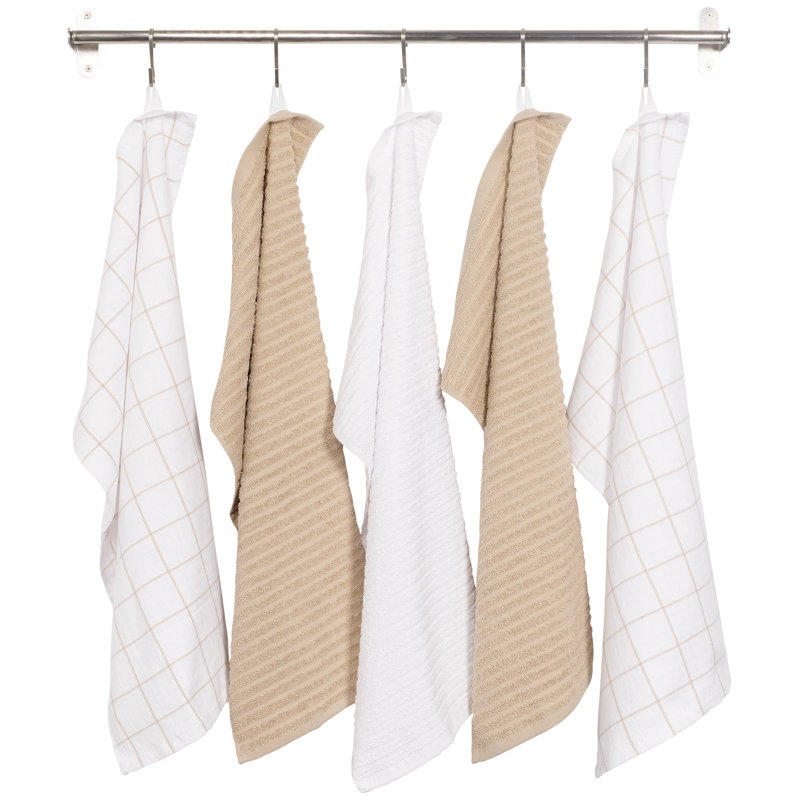 Lakewood Reverse Terry Kitchen Towel Set - 16 X 28, Taupe