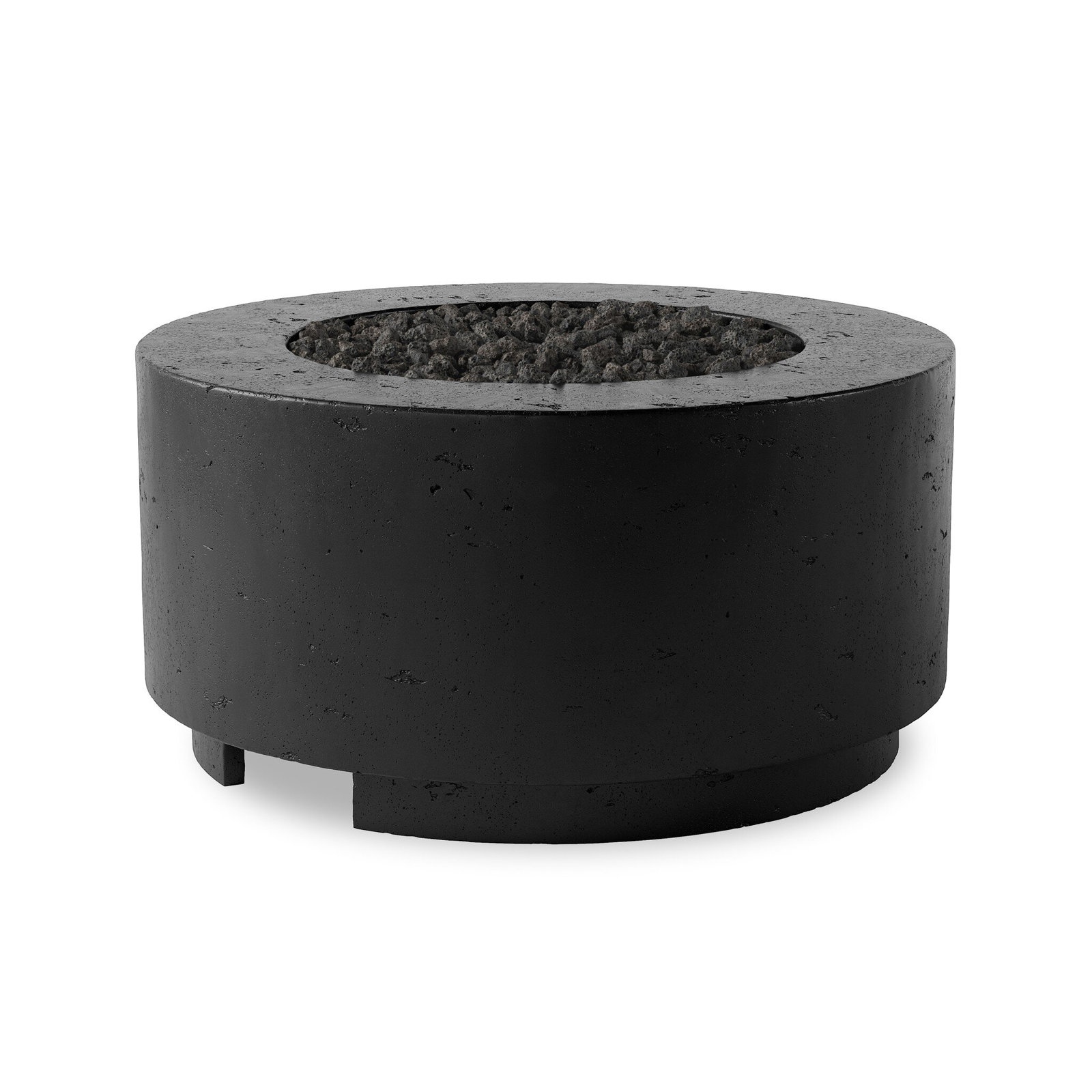 Round Fire Pit Table, Natural Gas, Black