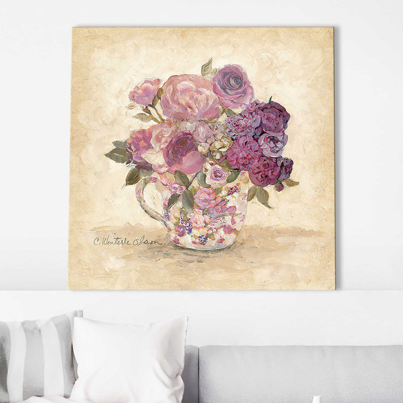 Petite Bouquet I (carré), H 36 po x l 36 po x P 1,5 po, Toile tendue