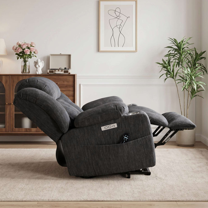 Azelle  Power Lift Chair Recliners Infinite Position with Massage,heat,cup Holder, Navy