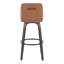 Tabouret de bar 30 po à hauteur fixe pivotant en bois de noyer glacé et similicuir brun clair avec repose-pieds rond en métal noir - ensemble de 2