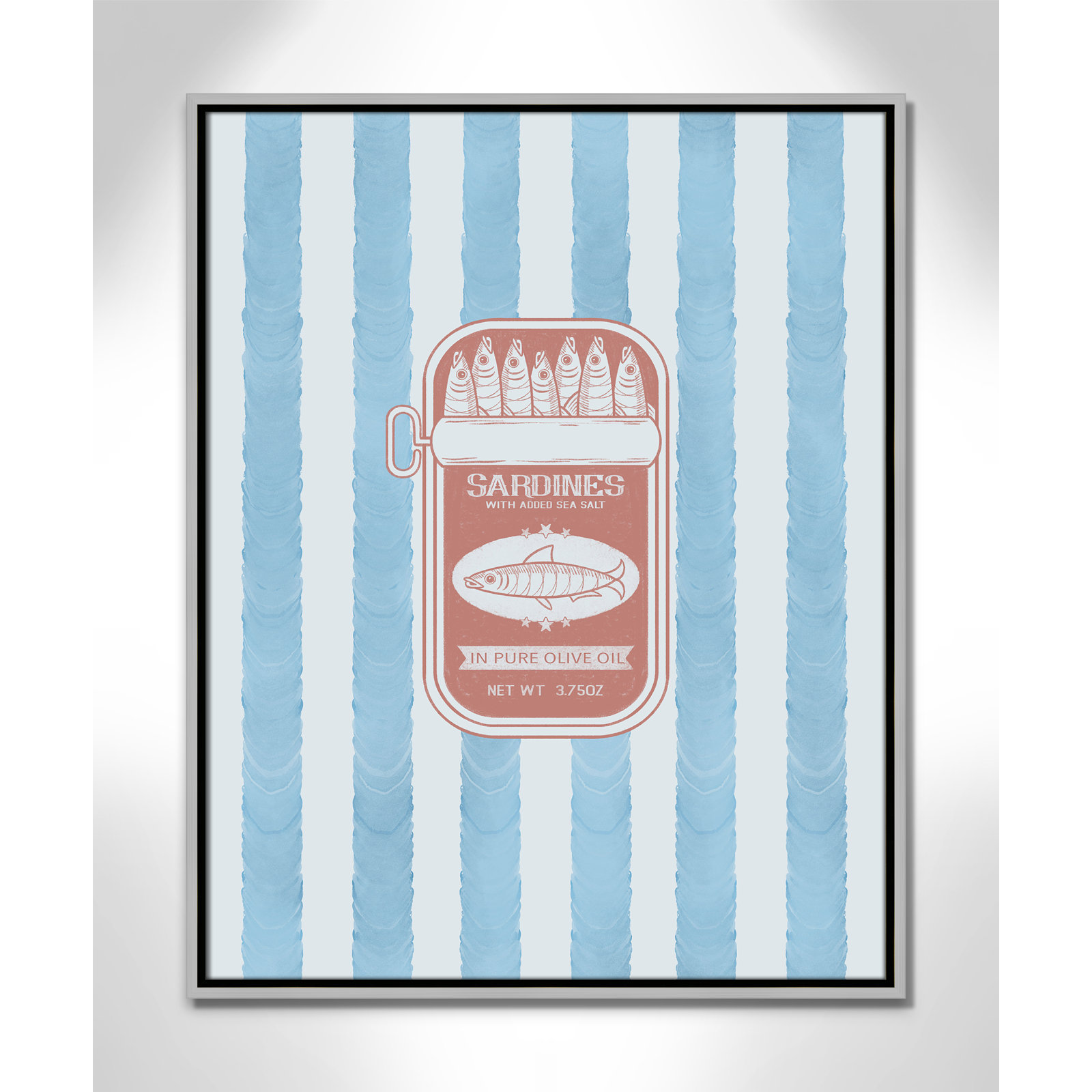 Salty Sardines Print by Marcus Prime, 23.5'' W x 29.5'' H, Silver Floater