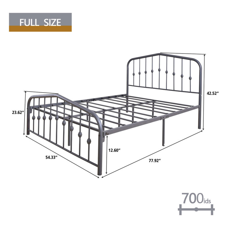 Lit plateforme Aalderk, Noir, Double