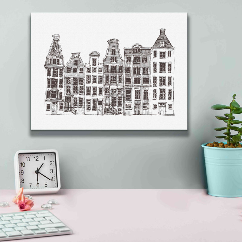 «Amsterdam I» par Incado - peinture sur toile tendue, H 12 po x l 16 po x P 0,75 po
