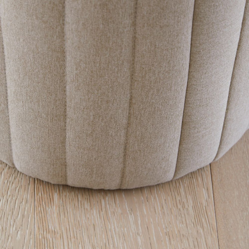 40cm Wide Velvet Round Standard Ottoman, Sand