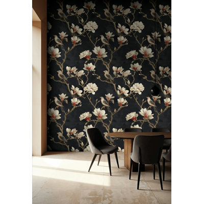 Papier peint à motif floral Magnolia