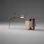Bureau moderne brun en forme de pois unique-109050186