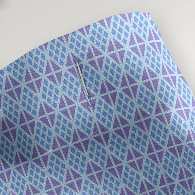Rideau double double géométrique, Blue/Purple Geometric III