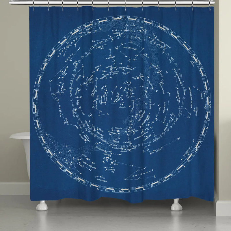 Stars and Constellations Chart Shower Curtain