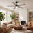 Vaczon 52" Smart Dimmable LED Ceiling Fan, APP and Remote Control, 6 Speeds Reversible DC Motor, 3 Color Lights, Timer, Double-sided Wood Blades, 6"/10" Downrods-1065961185