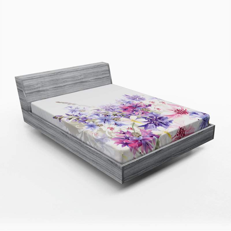 Microfiber Geometric Fitted Sheet, Queen Fitted Sheet