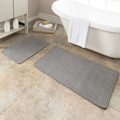 Ensemble de tapis de salle de bain ultra-mince en chenille