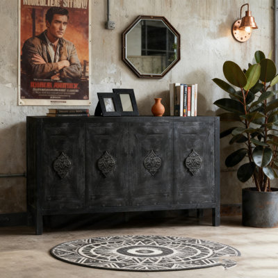 Antique Four Door Cabinet for Living Room Kitchen Hallway