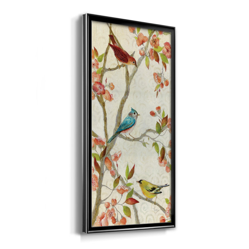 Chanson du printemps - Peinture sur toile encadrée, Toile avec cadre noir, H 22,5 po x l 42,5 po x P 1,5 po