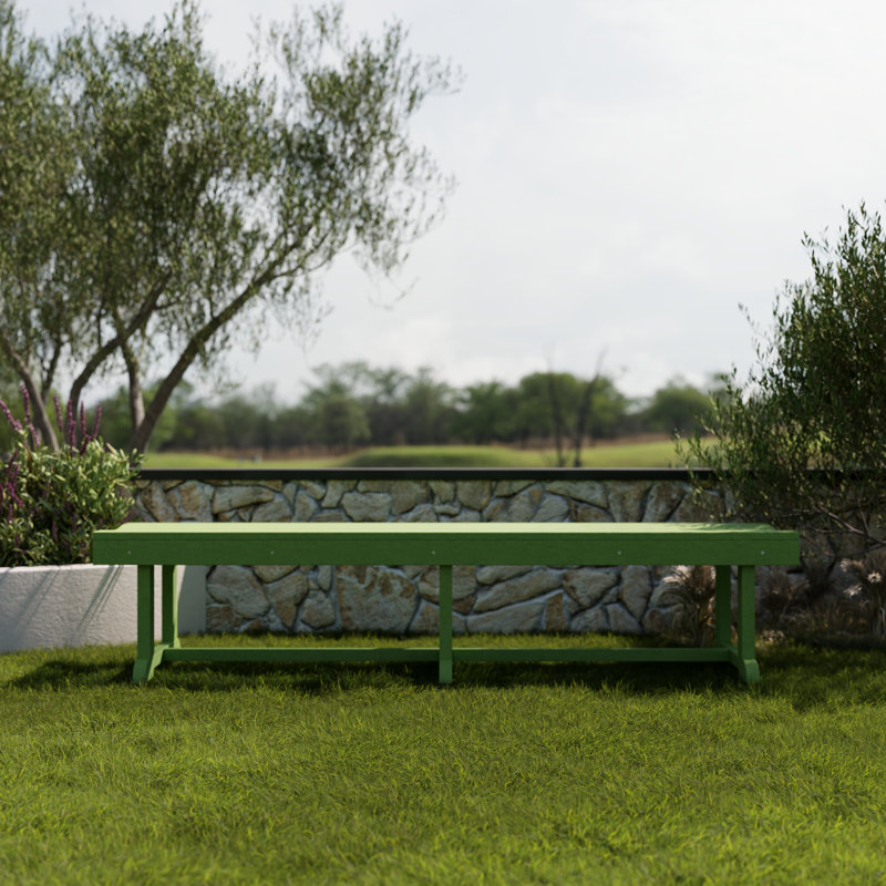 Banc de pique-nique en plastique Heritage, Vert citron, 17.5” H x 68” W x 18” D