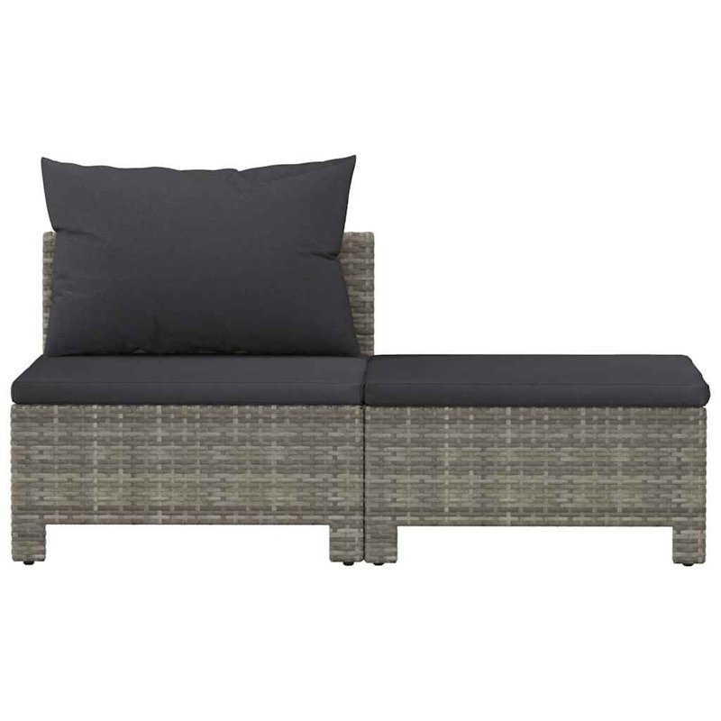 Ensemble de salon de jardin en rotin gris moyen