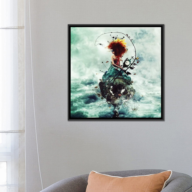 " Delirium " by Mario Sanchez Nevado, Black Framed Canvas, No Mat, 37" H x 37" W x 1.5" D