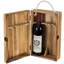Double bouteille de vin en bois avec poignée