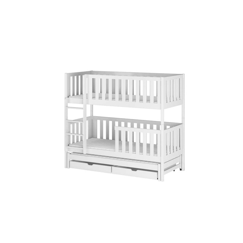 Plimoth Single (3') Bunk Bed with Storage Included with Trundle Included, White