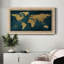 Bleu marine carte or - reproduction d'un seul cadre photo sur toile-875317252