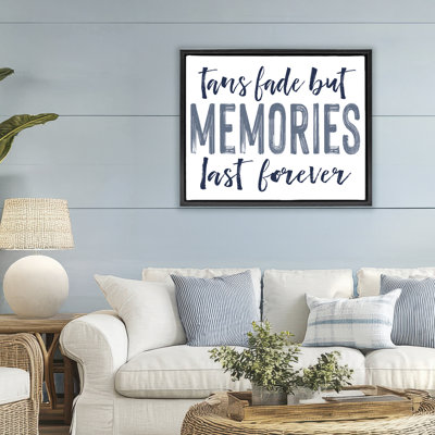 Cadre flottant Summer Memories Last Forever, design par lettré et doublé