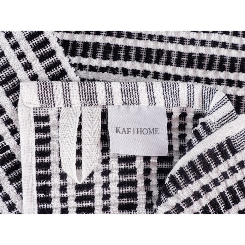 Bruna Ripple Terry Kitchen Towel - 16" X 28", Black