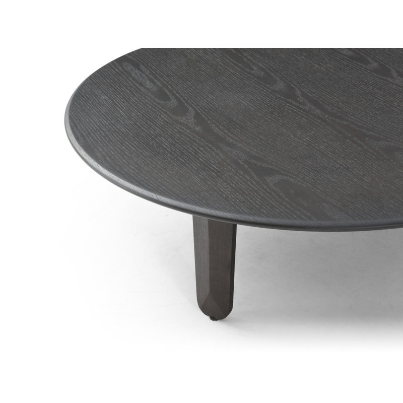  41" Black Solid Wood Round Coffee Table – Transitional