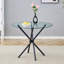 Table ronde circulaire en verre trempé transparent