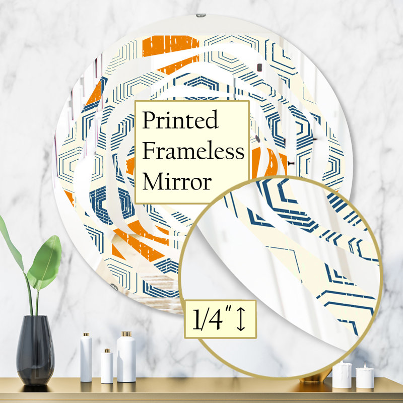 Miroir mural Whirl Coastal, H 31,5 po x l 31,5 po, Motif hexagonal tourbillon Ix