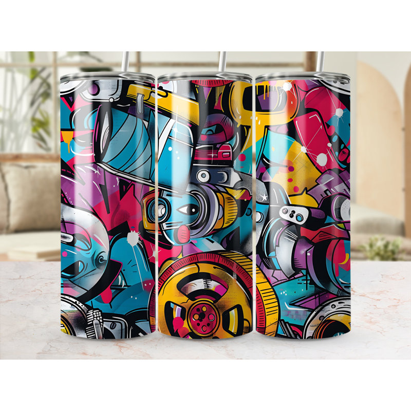 Choose Handmade Tumblers 591ml Vacuum Insulated Stainless Steel (18/8) Travel Tumbler with Straw