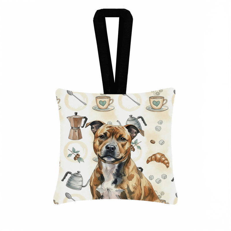 Ornement carré en tissu brindle Staffordshire Bull Terrier, Staffordshire bull terrier bringé