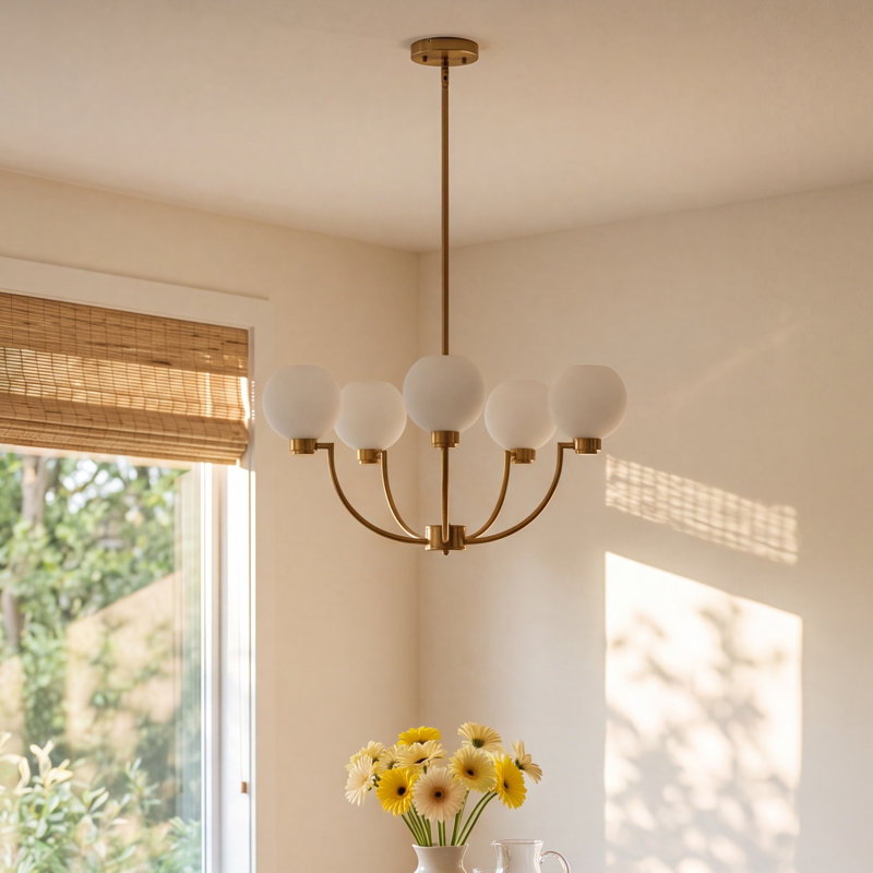Andrea 5-Light Chandelier, Satin Brass