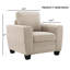 Fauteuil d'appoint de style transitionnel avec accoudoirs fuselés 1 pièce-1924639170
