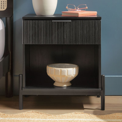 Luka 1-Drawer Nightstand with Open Cubby
