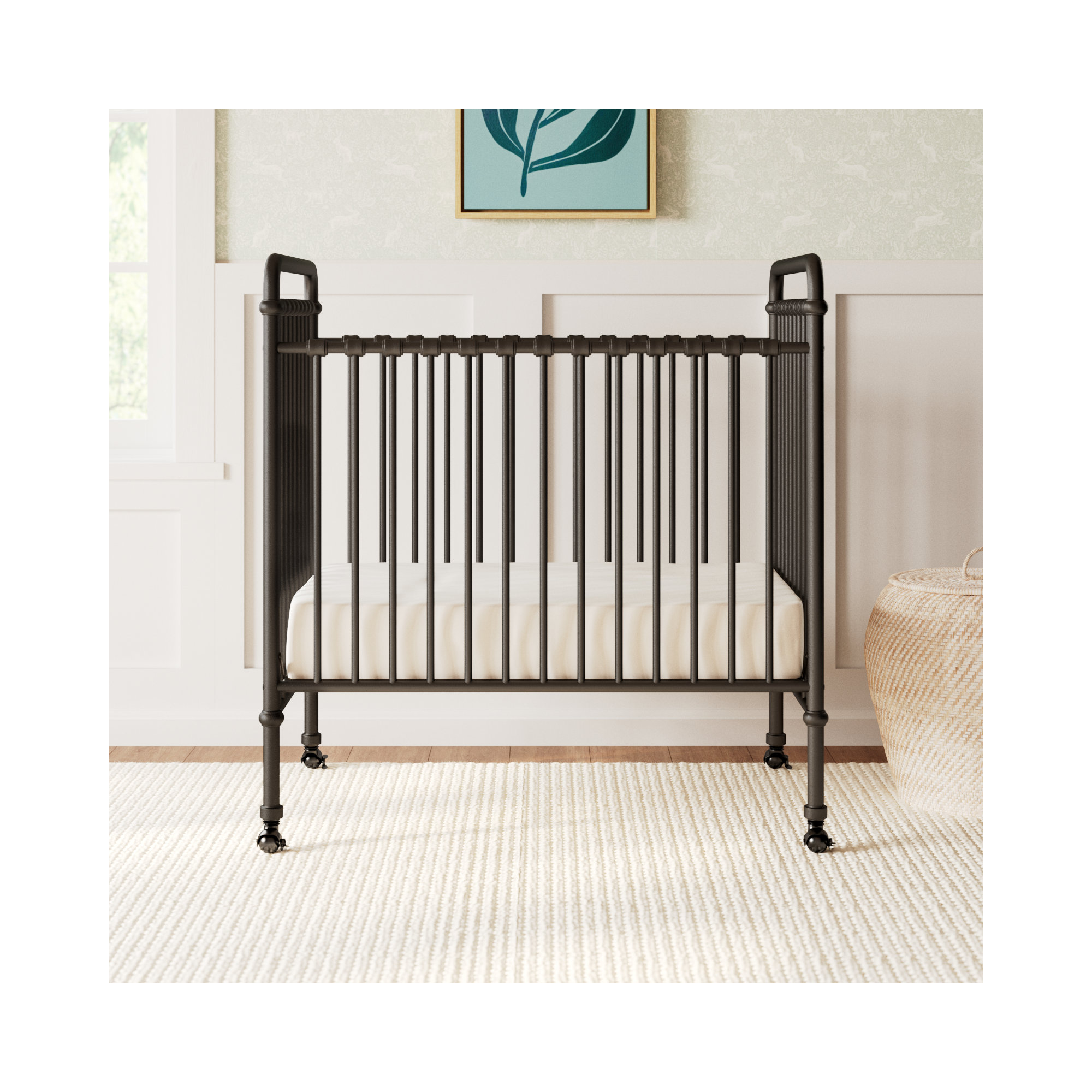 Abigail 3-In-1 Convertible Mini Crib, Vintage Iron