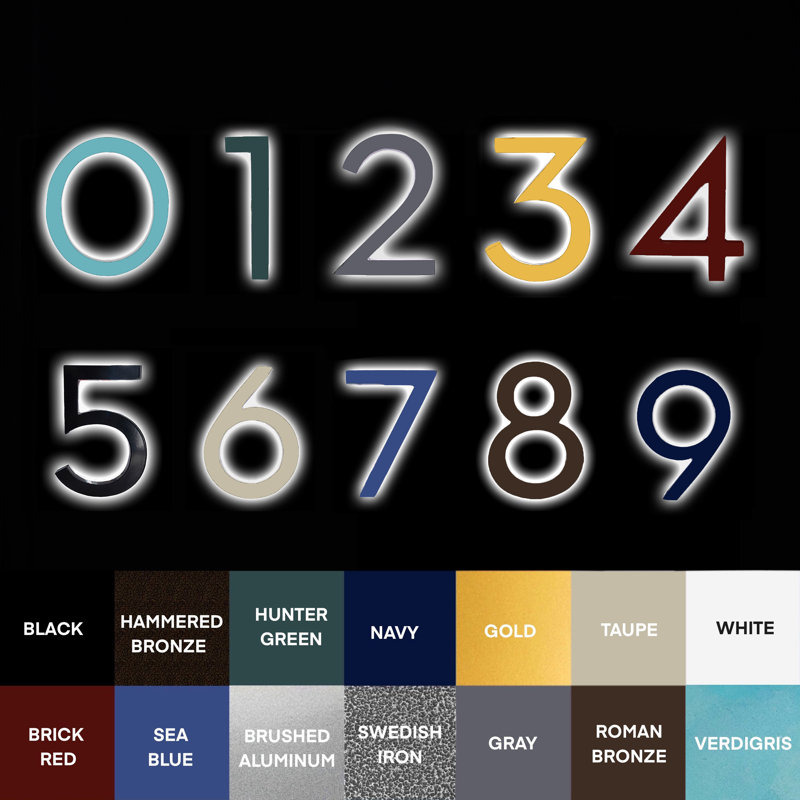 6" LED Backlit House Numbers Kit, Swedish Iron, Five Digits, Yes