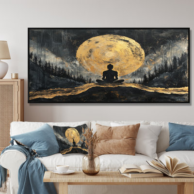 «Hindouisme méditation se connectant à la forêt II» - Art mural sur toile de l'hindouisme