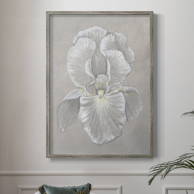 White Iris II, reproduction encadrée - bois massif, H 11 po x l 9 po
