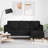 vidaXL Sofa Set with Cushion Black Polyester-1100002307