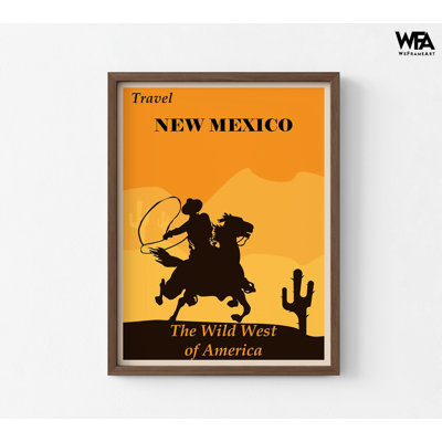 Affiche de voyage du Nouveau-Mexique, affiche de Far West, œuvre d'art rétro de l'Ouest, affiche de Cowboy encadrée, affiche de ferme de cheval