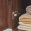 Armoire de rangement autoportante pour salle de bain, armoire de plancher en bois avec 1 tiroir et 2 portes, brun-1149365767