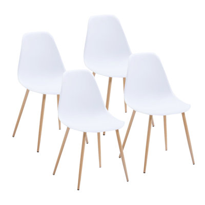 Plastic Dining Chairs with Iron Legs