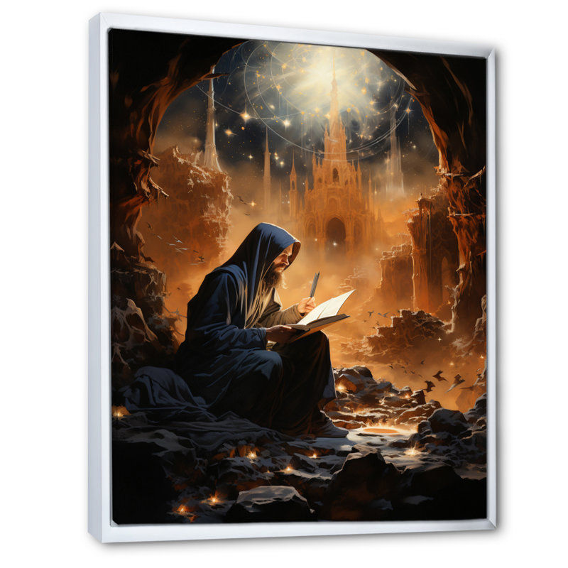 Jacere l'Islam Art Quran Revelation II - impression, H 40 po x l 30 po x P 1,5 po, Cadre flottant blanc